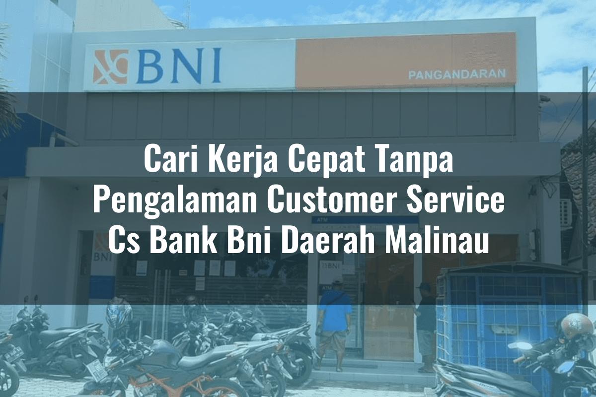 Cari Kerja Cepat Tanpa Pengalaman Customer Service (CS) Bank BNI Daerah Malinau Tahun 2025