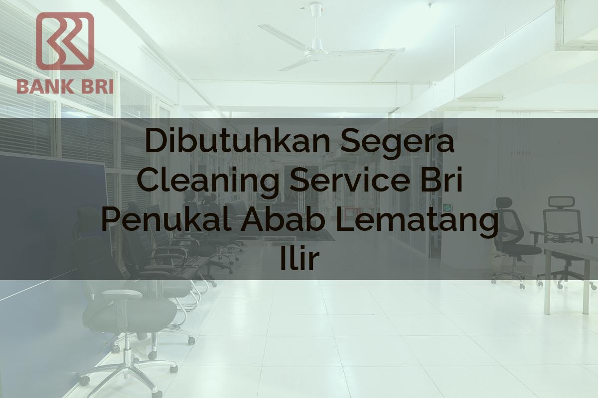 Dibutuhkan Segera Cleaning Service BRI Penukal Abab Lematang Ilir Tahun 2025