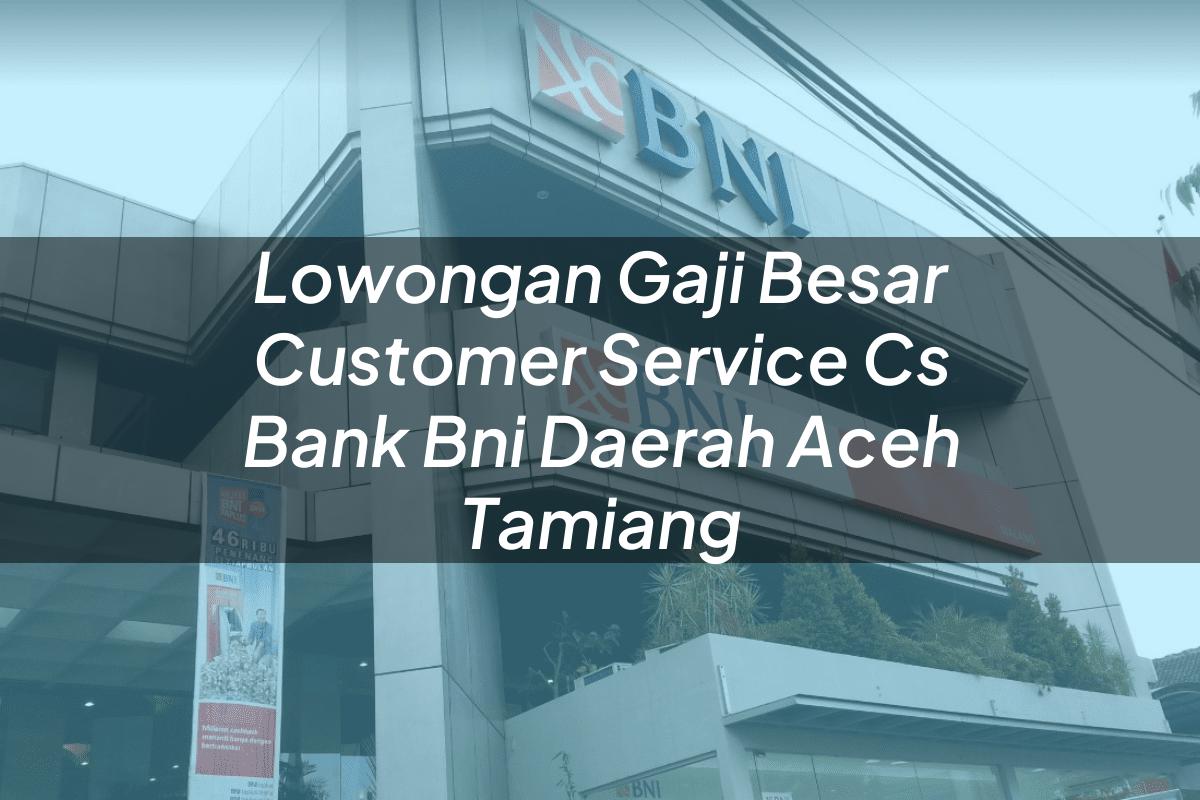 Lowongan Gaji Besar Customer Service (CS) Bank BNI Daerah Aceh Tamiang Tahun 2025