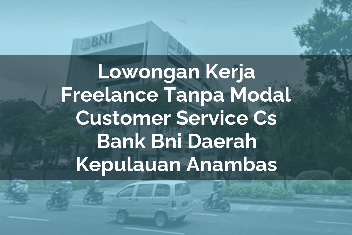 Lowongan Kerja Freelance Tanpa Modal Customer Service (CS) Bank BNI Daerah Kepulauan Anambas Tahun 2025